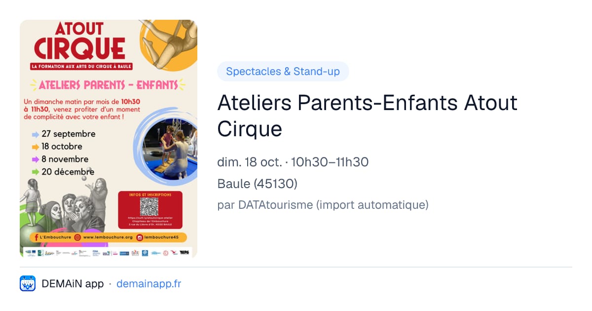 Ateliers Parents-Enfants Atout Cirque — Baule