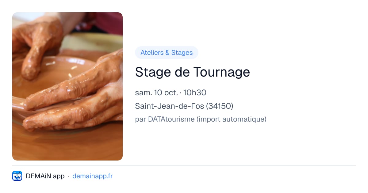 Stage de Tournage — Saint-Jean-de-Fos