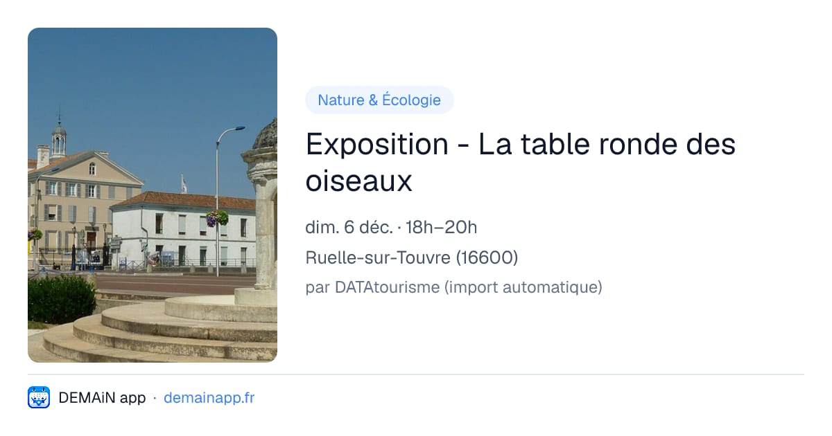 Exposition - La table ronde des oiseaux — Ruelle-sur-Touvre