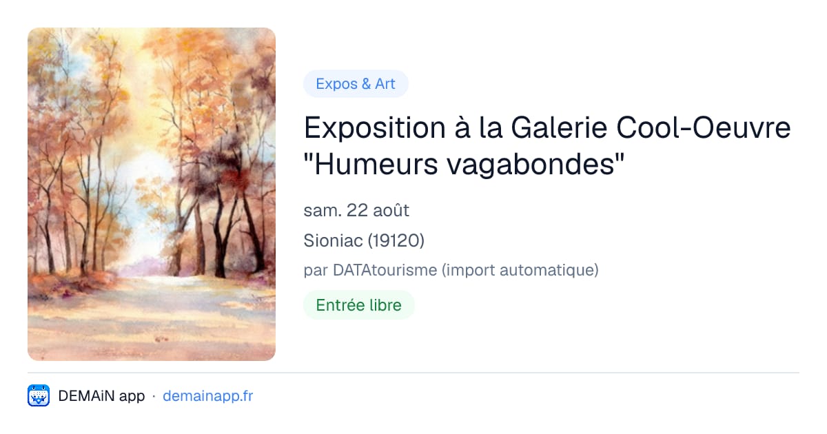 Exposition à la Galerie Cool-Oeuvre "Humeurs vagabondes" — Sioniac