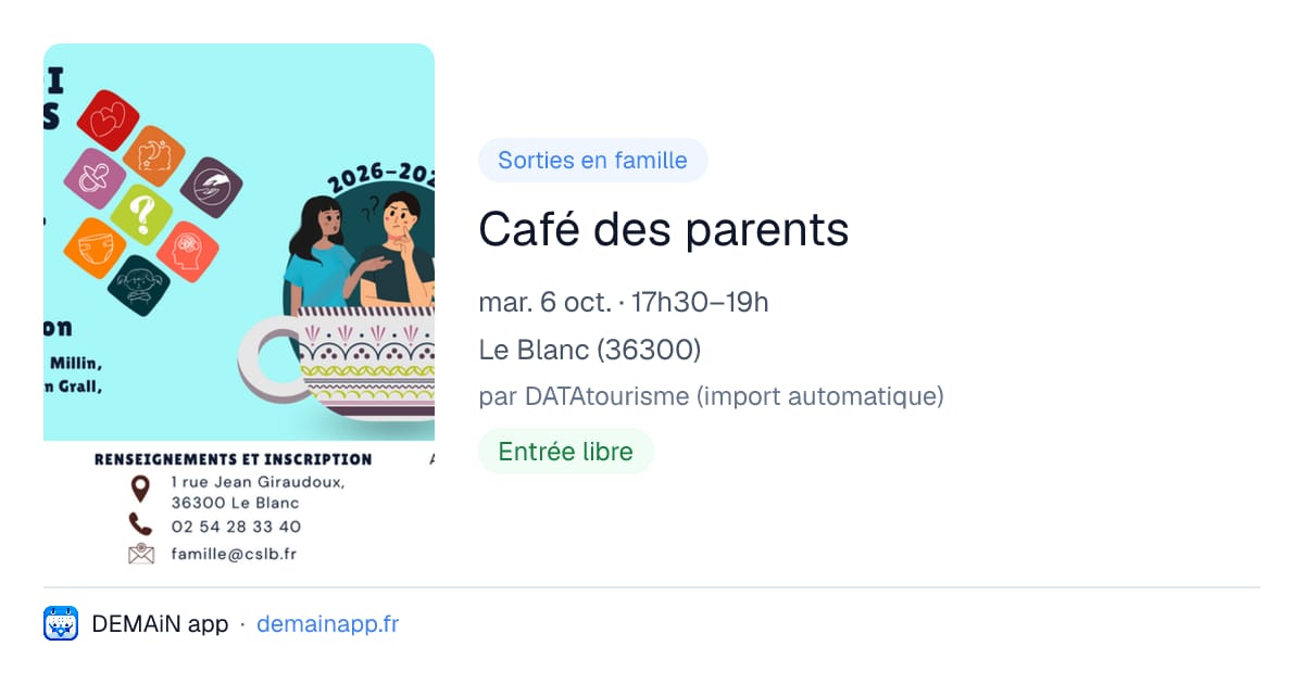 Café des parents — Le Blanc