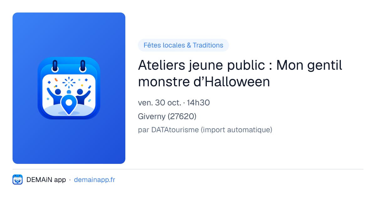 Ateliers jeune public : Mon gentil monstre d’Halloween — Giverny