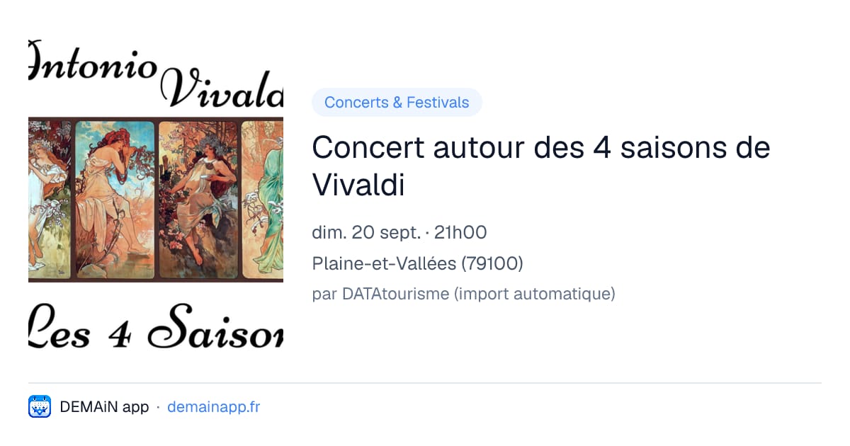 Concert autour des 4 saisons de Vivaldi — Plaine-et-Vallées