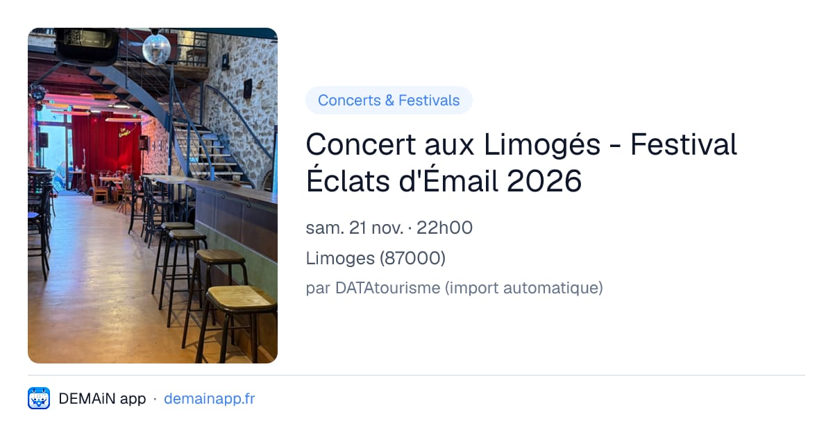 Concert aux Limogés - Festival Éclats d'Émail 2026 — Limoges
