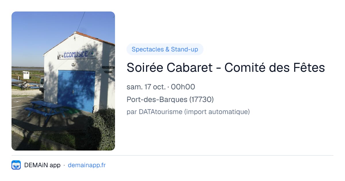 Soirée Cabaret - Comité des Fêtes — Port-des-Barques