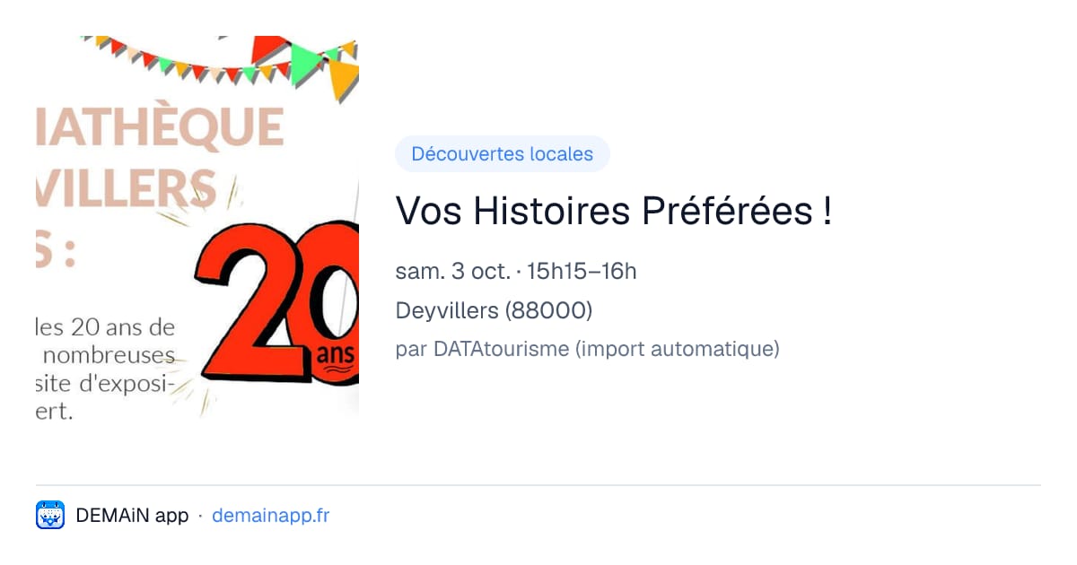 Vos Histoires Préférées ! — Deyvillers