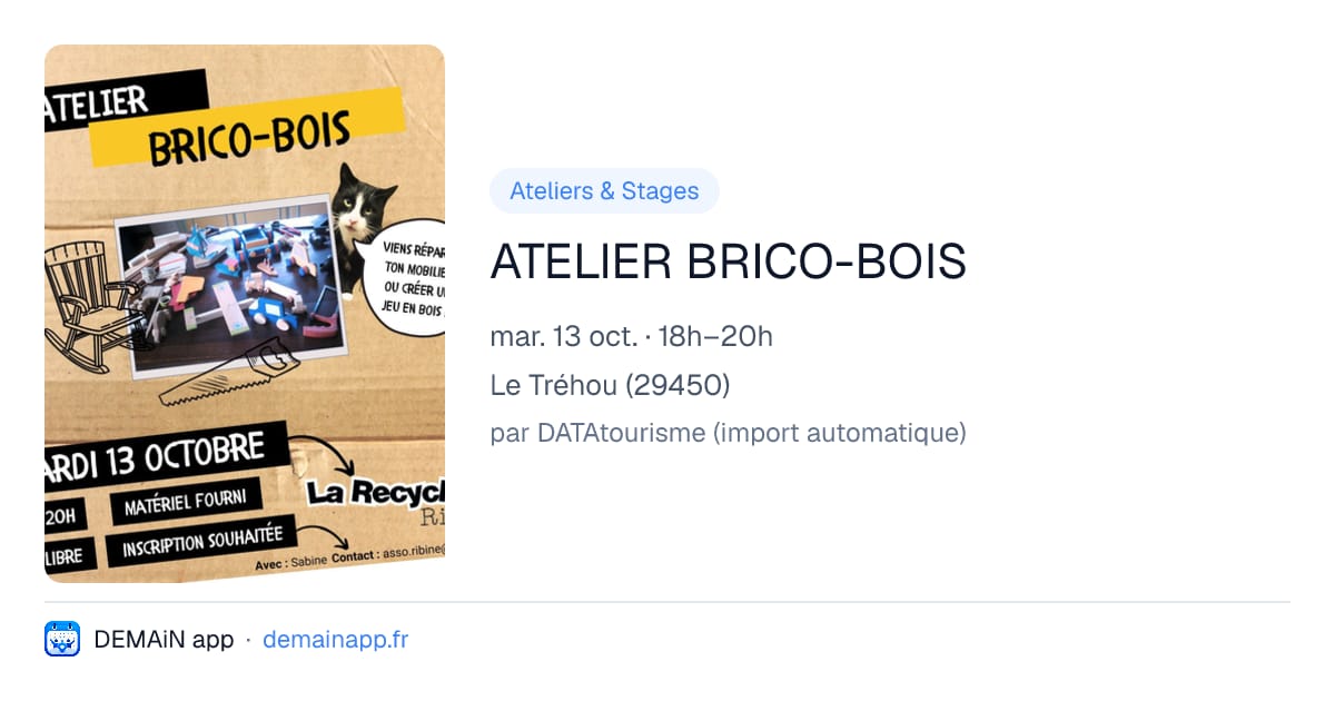 ATELIER BRICO-BOIS — Le Tréhou