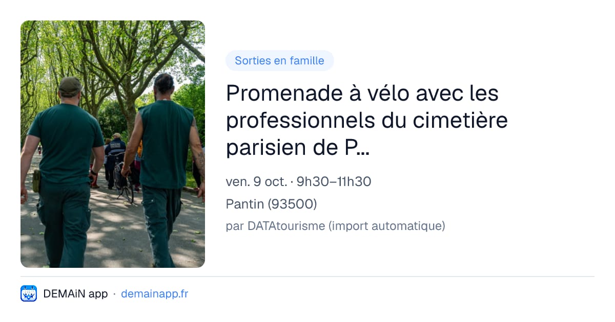 Promenade à vélo avec les professionnels du cimetière parisien de Pantin — Pantin