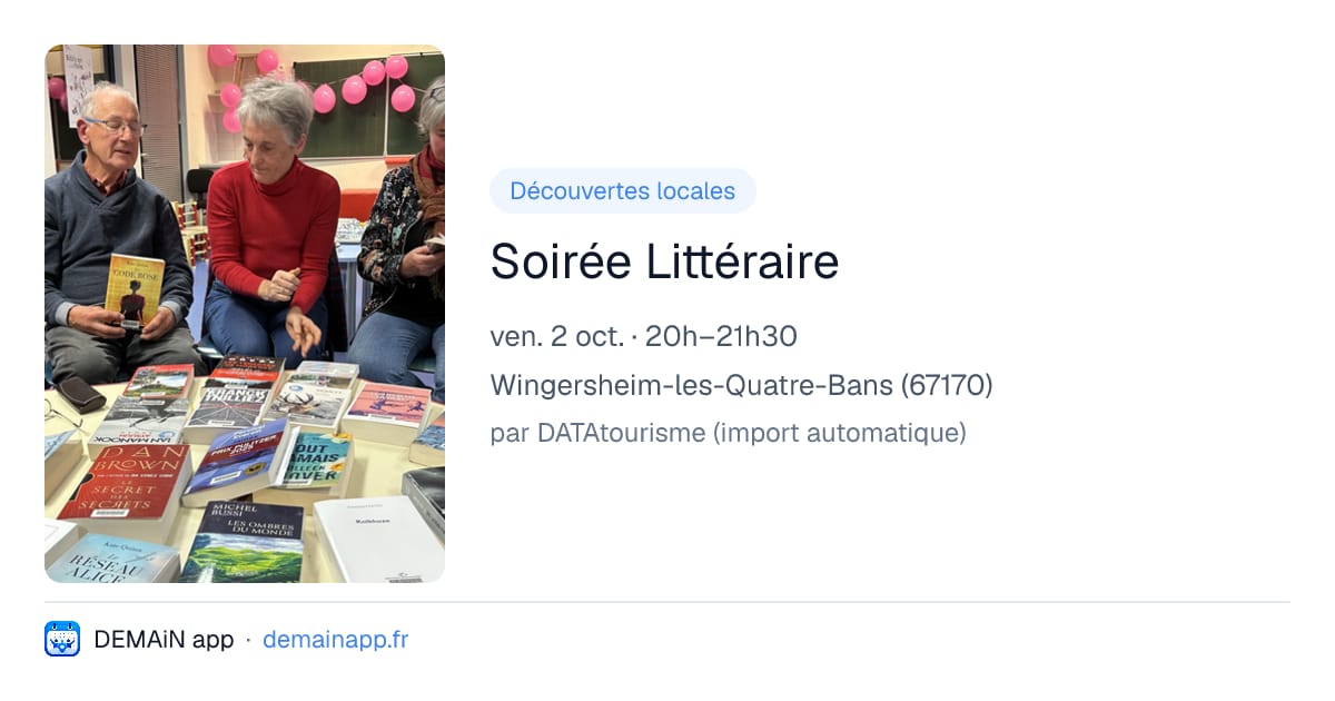 Soirée Littéraire — Wingersheim-les-Quatre-Bans