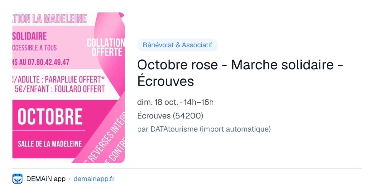 Octobre rose - Marche solidaire - Écrouves — Écrouves
