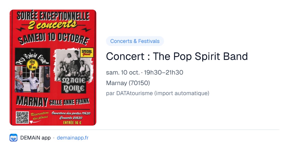 Concert : The Pop Spirit Band — Marnay