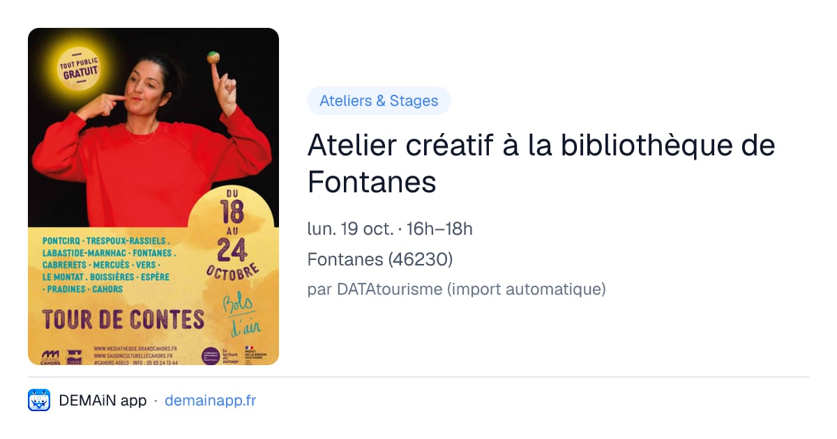 Atelier créatif à la bibliothèque de Fontanes — Fontanes