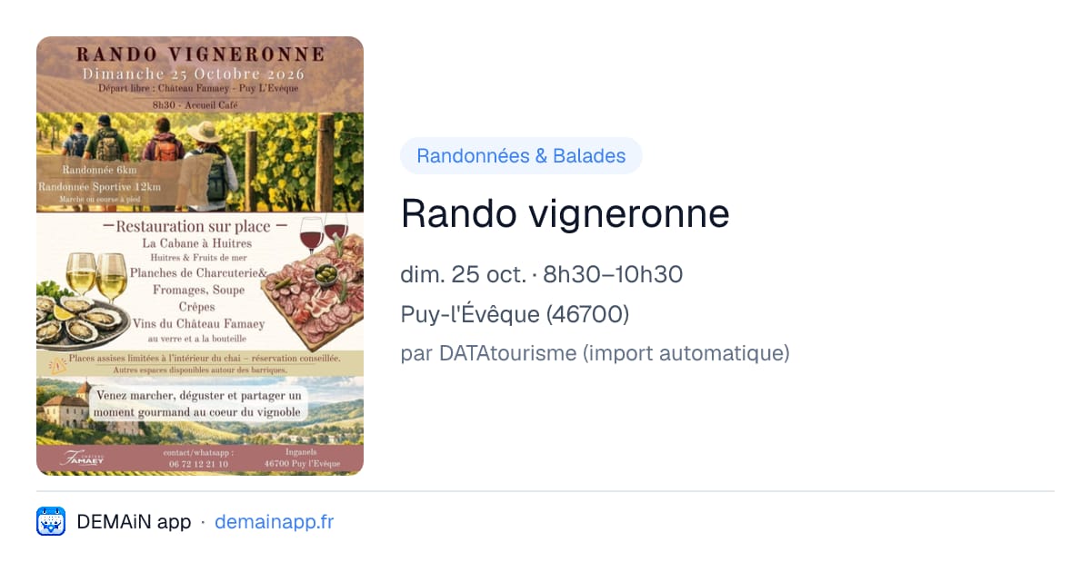 Rando vigneronne — Puy-l'Évêque