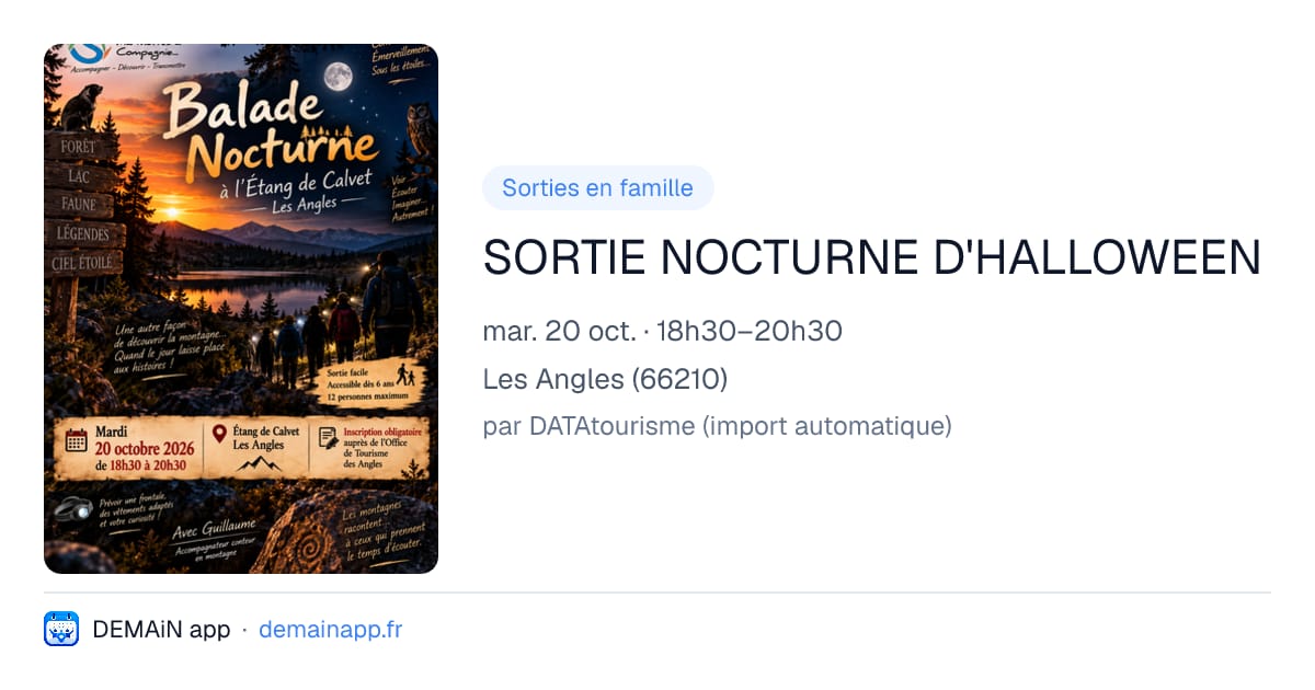 SORTIE NOCTURNE D'HALLOWEEN — Les Angles