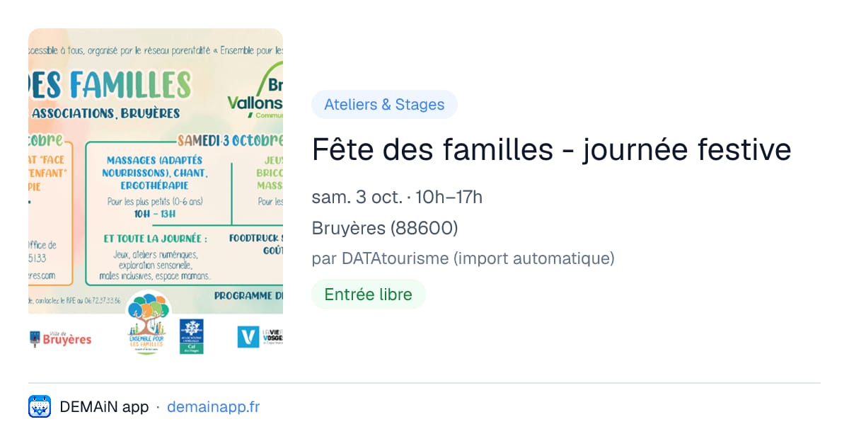 Fête des familles - journée festive — Bruyères