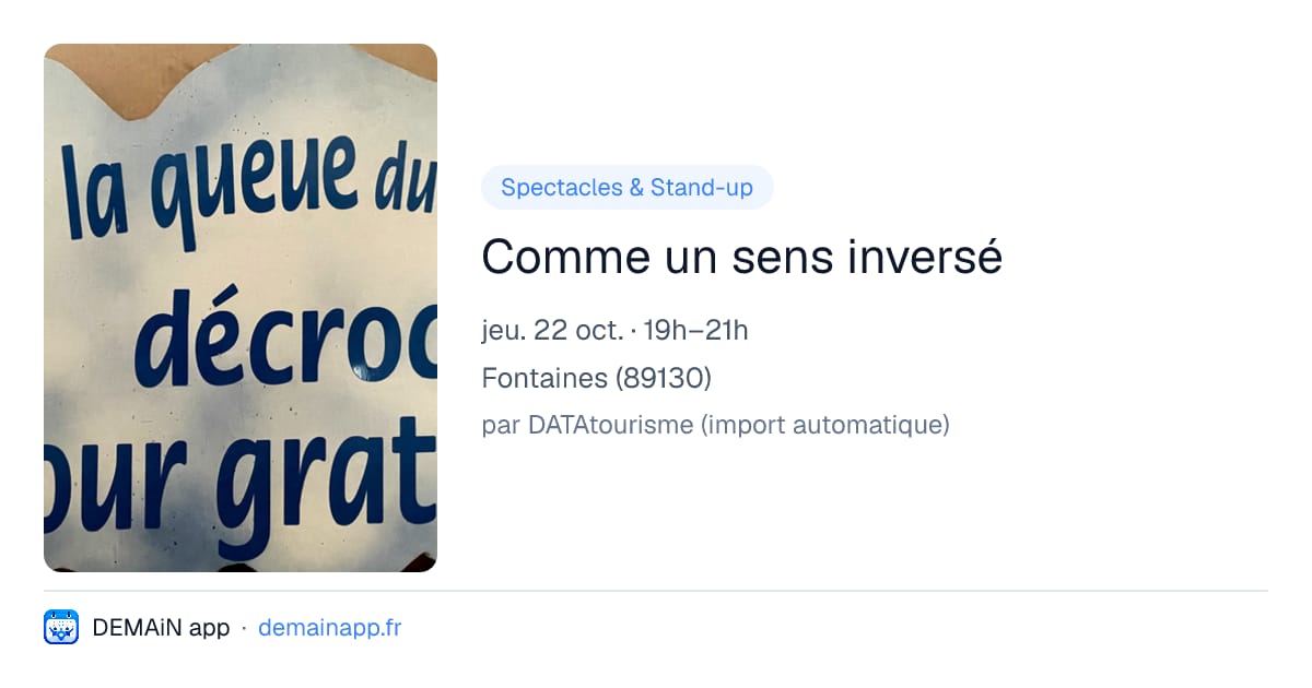 Comme un sens inversé — Fontaines