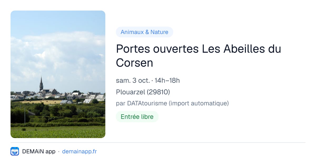 Portes ouvertes Les Abeilles du Corsen — Plouarzel