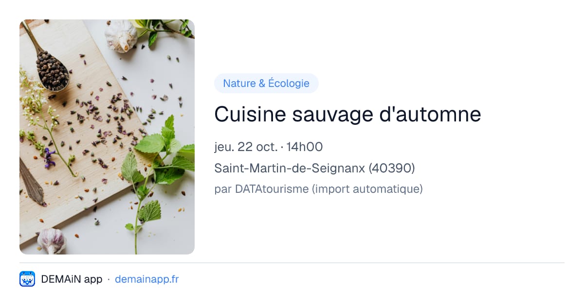 Cuisine sauvage d'automne — Saint-Martin-de-Seignanx