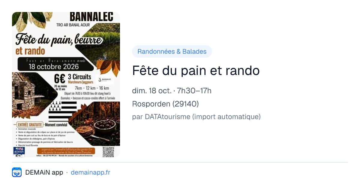 Fête du pain et rando — Rosporden