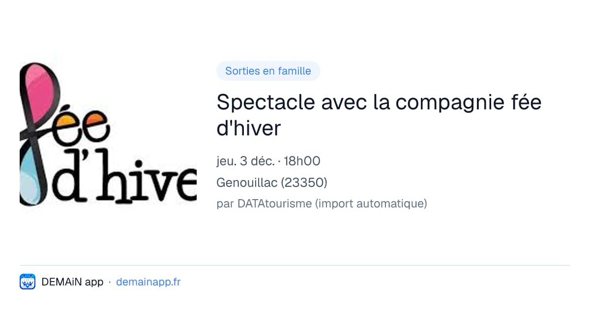 Spectacle avec la compagnie fée d'hiver — Genouillac