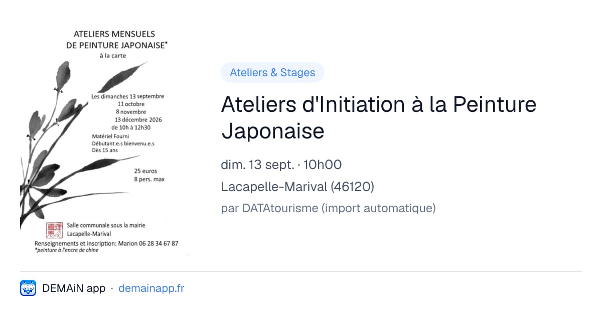 Ateliers d'Initiation à la Peinture Japonaise — Lacapelle-Marival