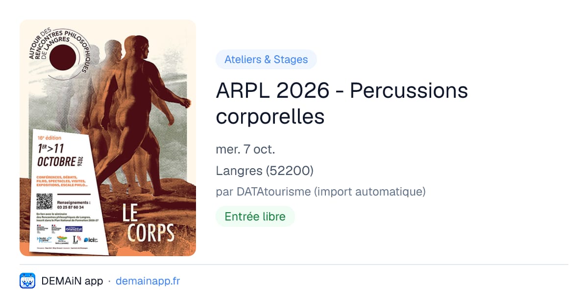 ARPL 2026 - Percussions corporelles — Langres