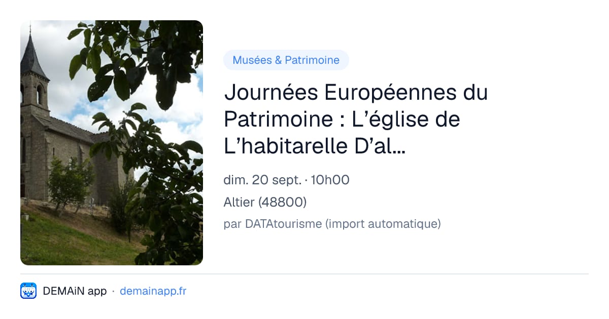Journées Européennes du Patrimoine : L’église de L’habitarelle D’altier — Altier