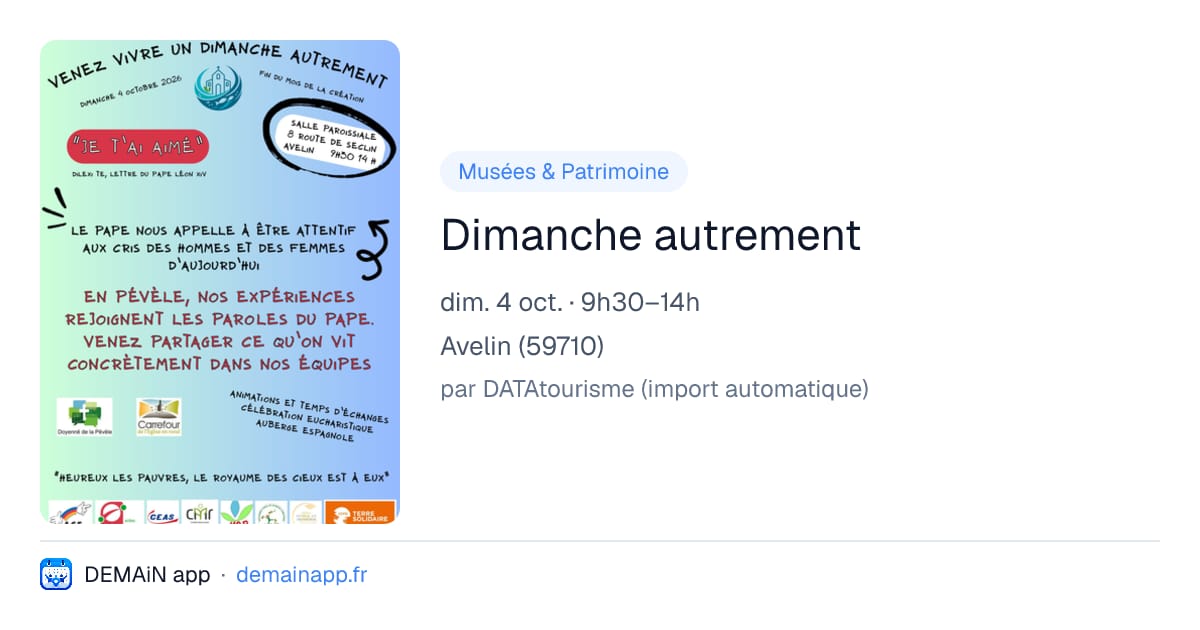 Dimanche autrement — Avelin