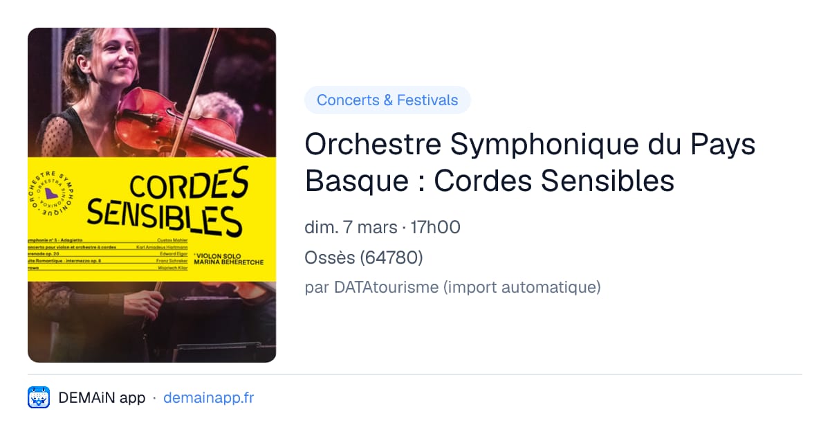 Orchestre Symphonique du Pays Basque : Cordes Sensibles — Ossès