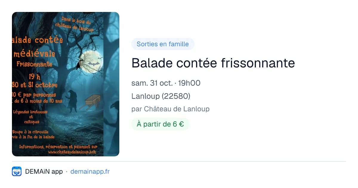 Balade contée frissonnante — Lanloup