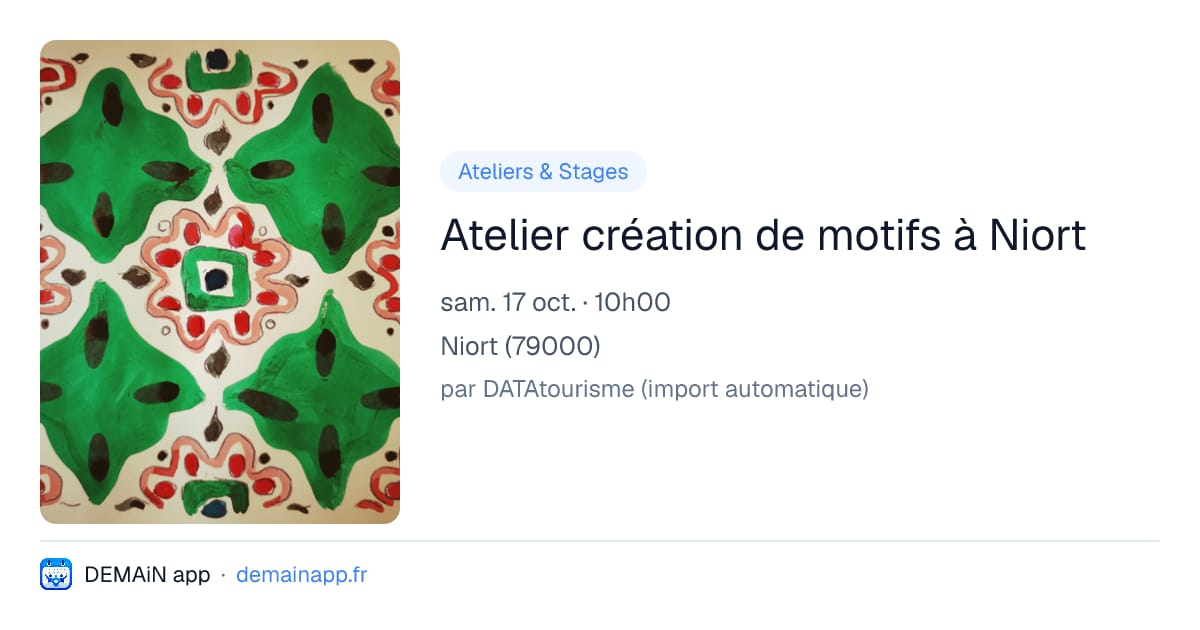 Atelier création de motifs à Niort — Niort
