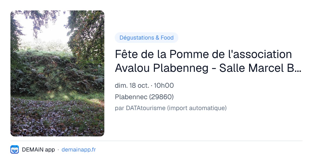 Fête de la Pomme de l'association Avalou Plabenneg - Salle Marcel Bouguen — Plabennec