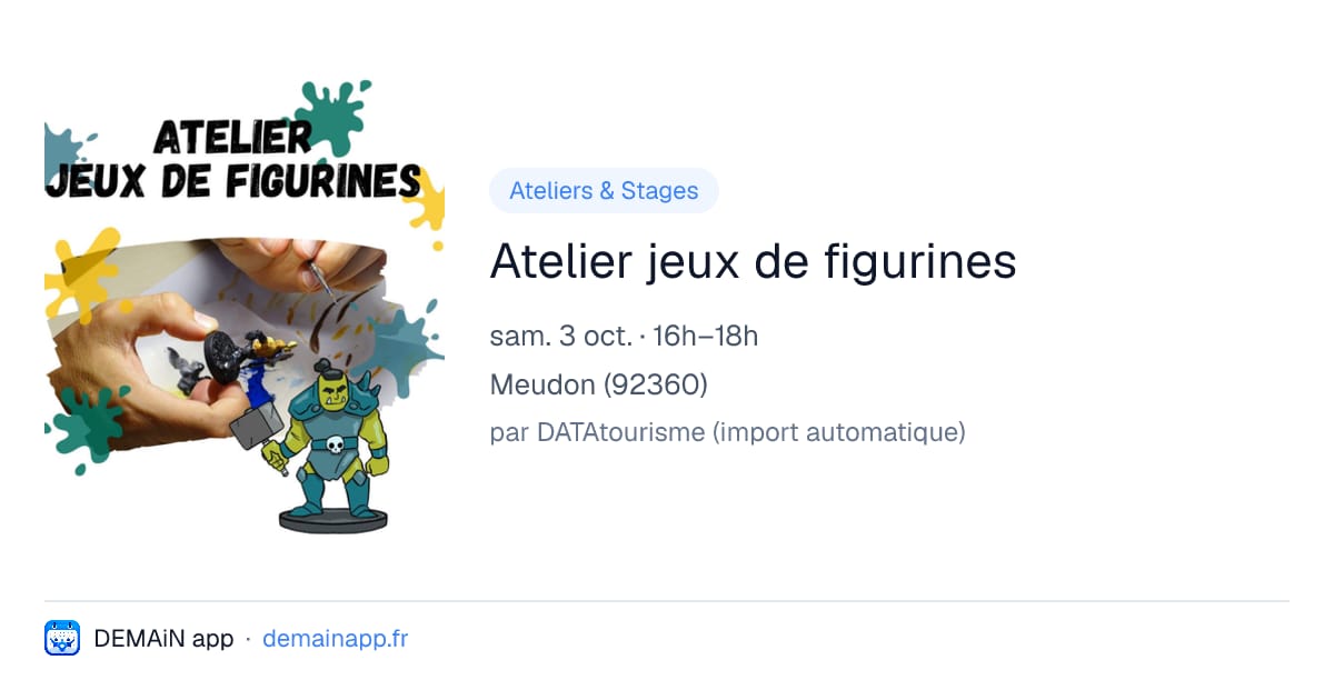 Atelier jeux de figurines — Meudon