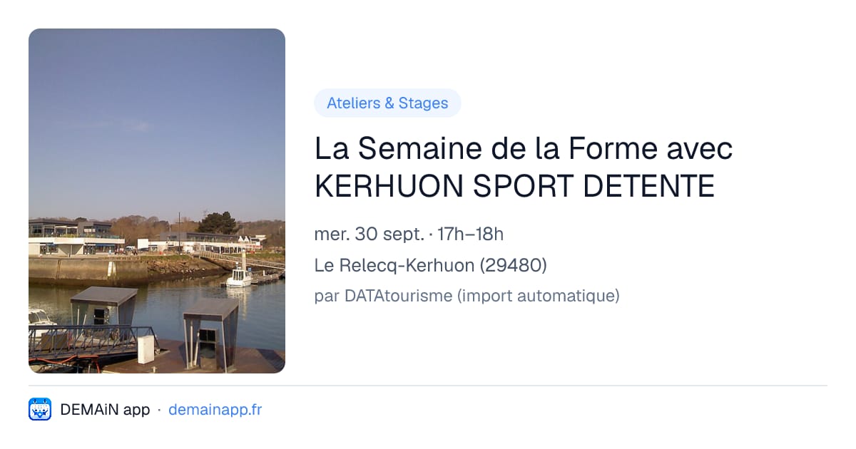 La Semaine de la Forme avec KERHUON SPORT DETENTE — Le Relecq-Kerhuon