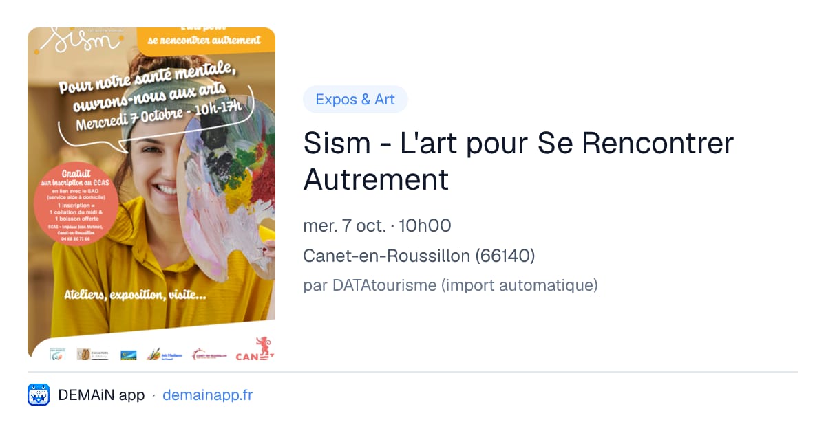 Sism - L'art pour Se Rencontrer Autrement — Canet-en-Roussillon