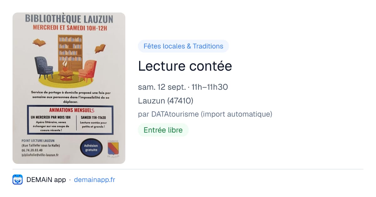 Lecture contée — Lauzun