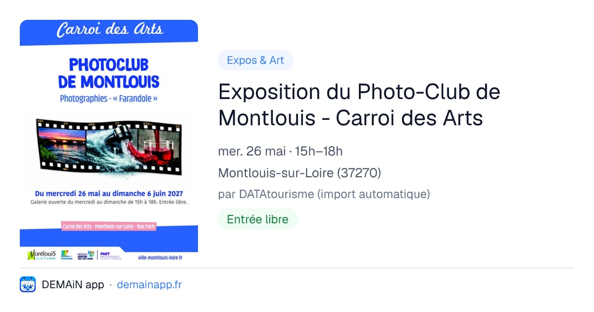 Exposition du Photo-Club de Montlouis - Carroi des Arts — Montlouis-sur-Loire
