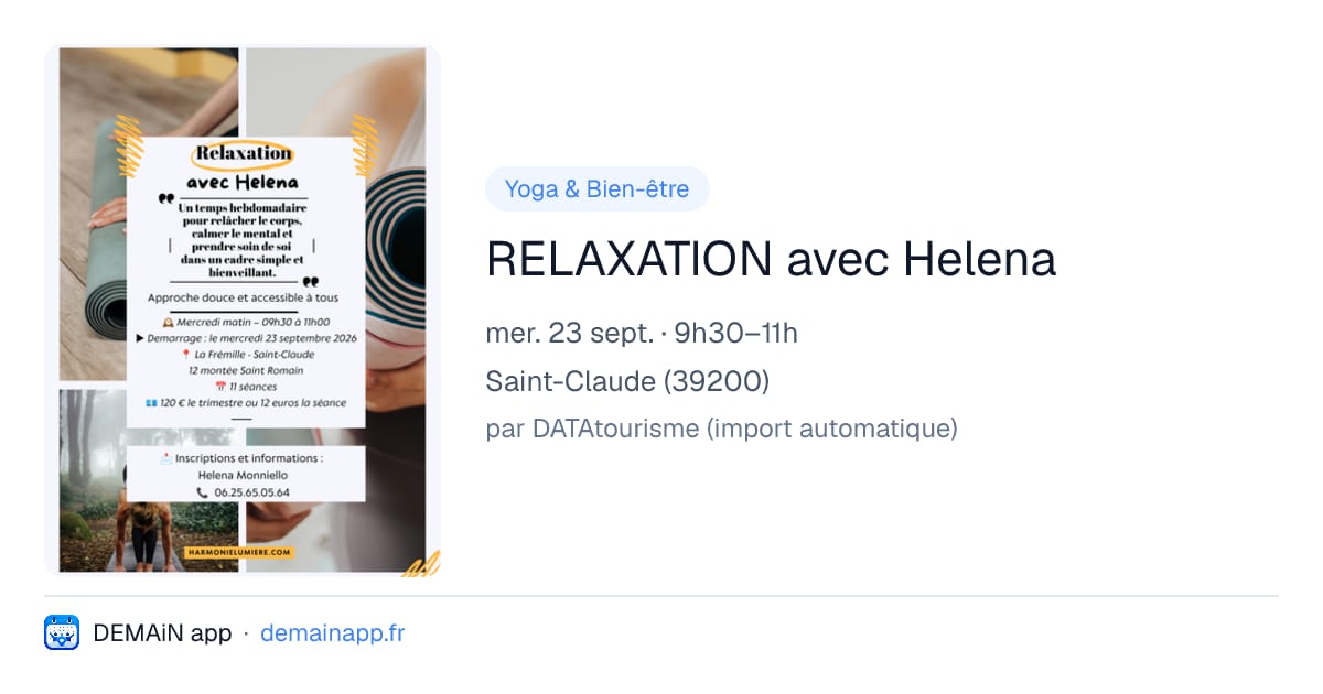 RELAXATION avec Helena — Saint-Claude
