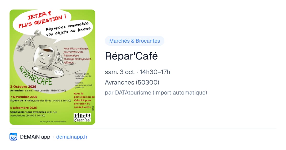 Répar'Café — Avranches