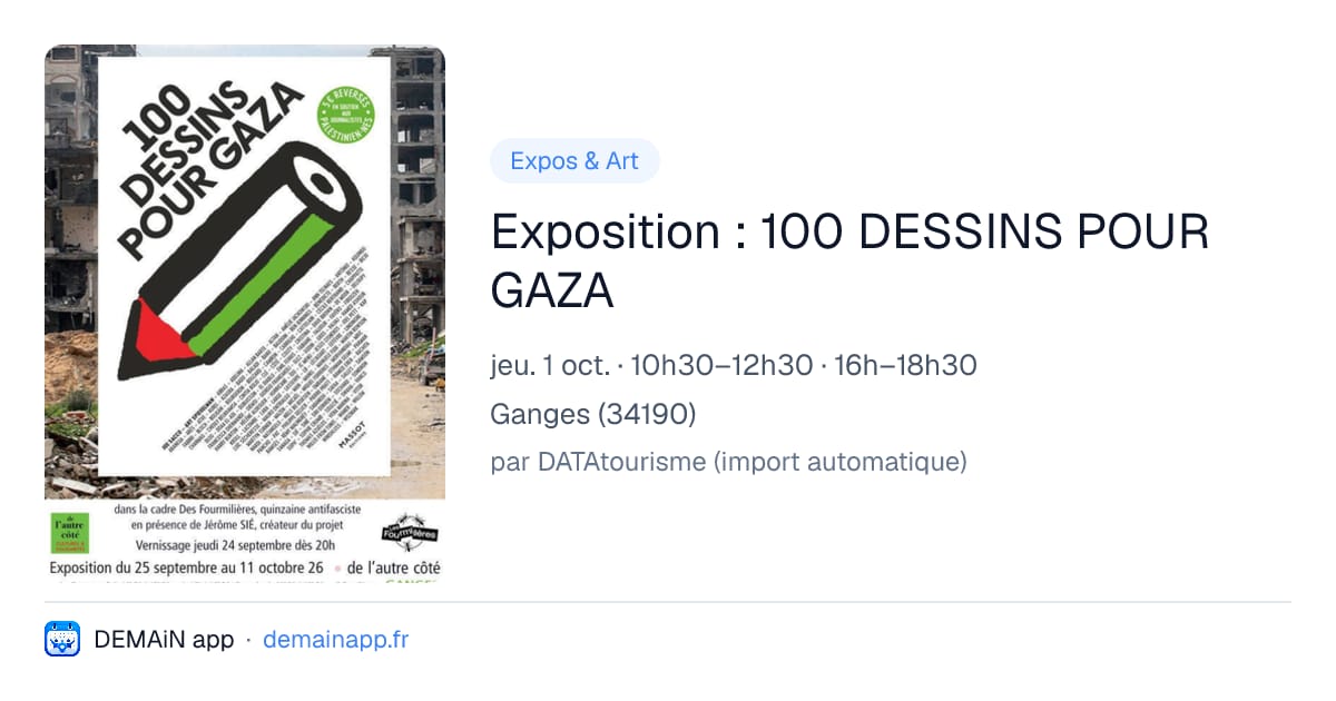 Exposition : 100 DESSINS POUR GAZA — Ganges