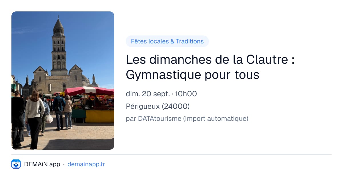 Les dimanches de la Clautre : Gymnastique pour tous — Périgueux