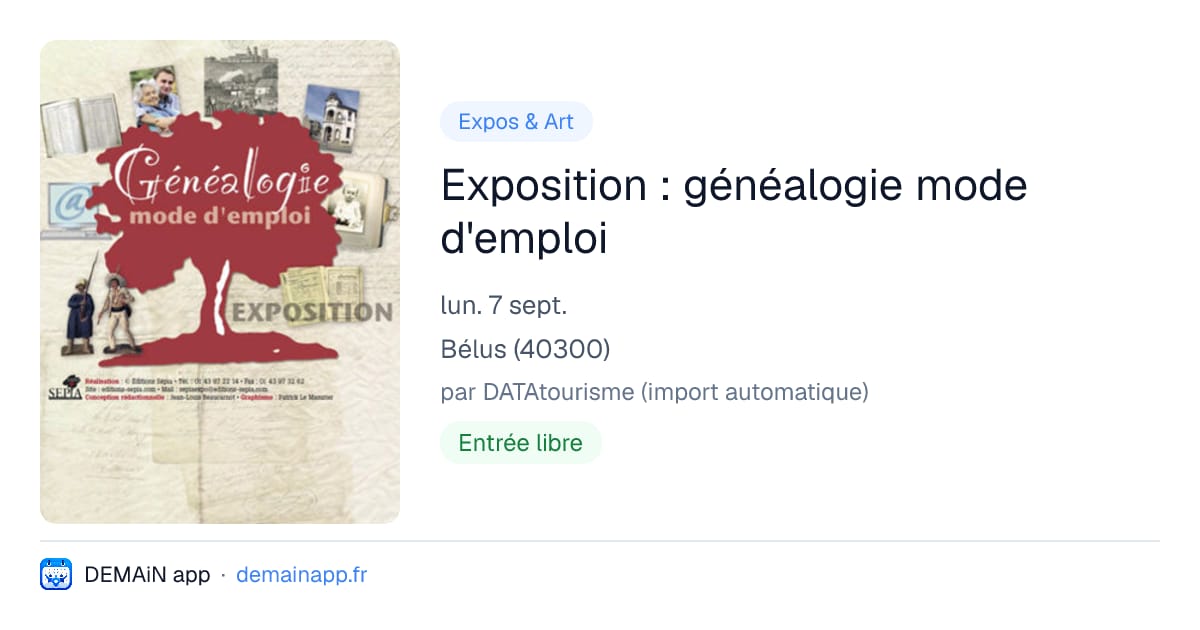 Exposition : généalogie mode d'emploi — Bélus