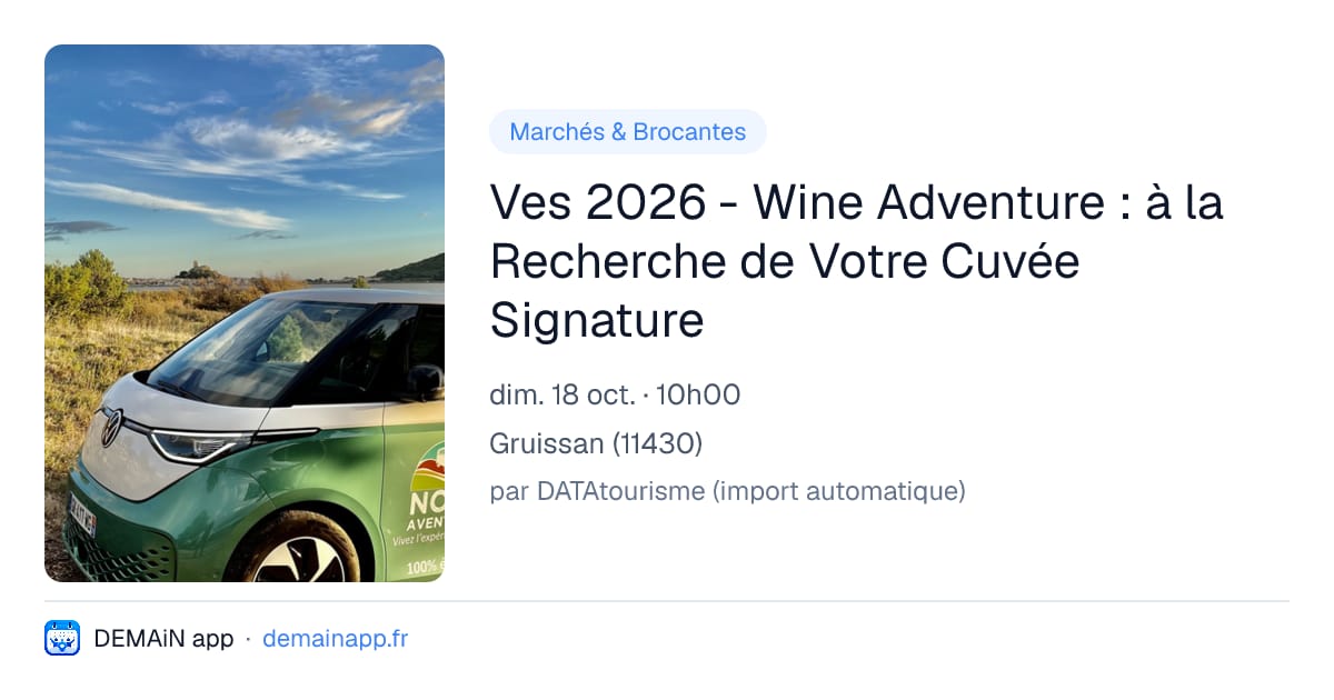 Ves 2026 - Wine Adventure : à la Recherche de Votre Cuvée Signature — Gruissan