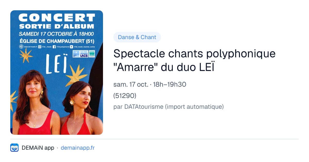 Spectacle chants polyphonique "Amarre" du duo LEÏ