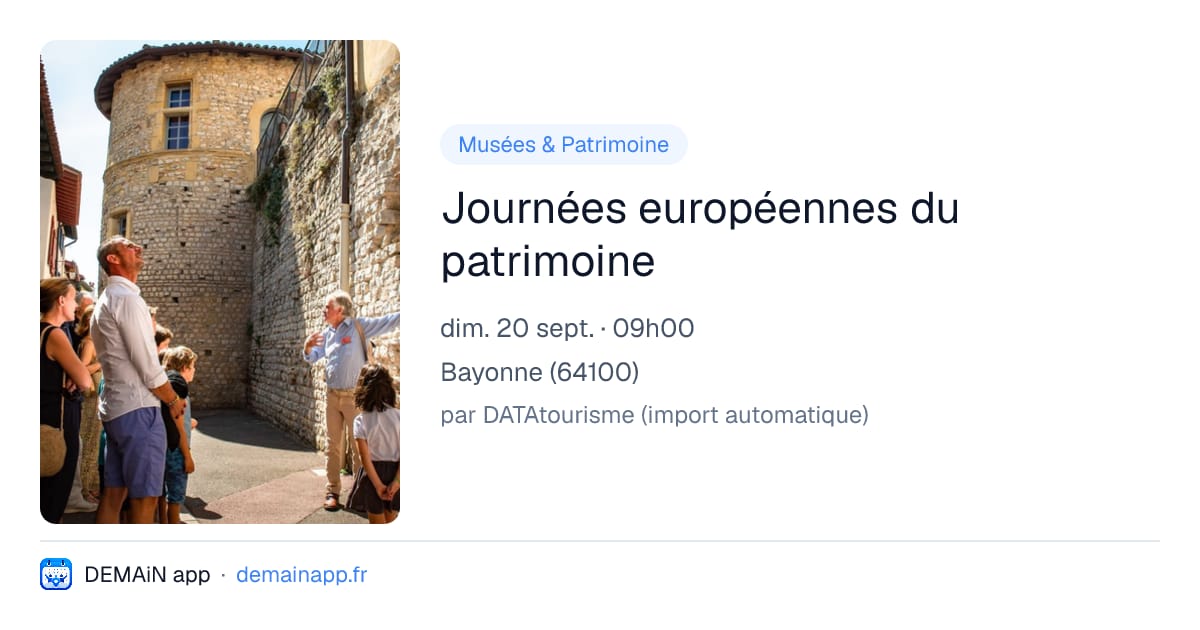 Journées européennes du patrimoine — Bayonne