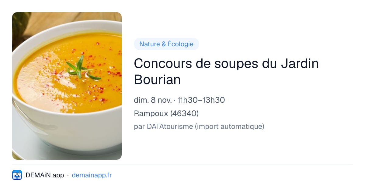Concours de soupes du Jardin Bourian — Rampoux