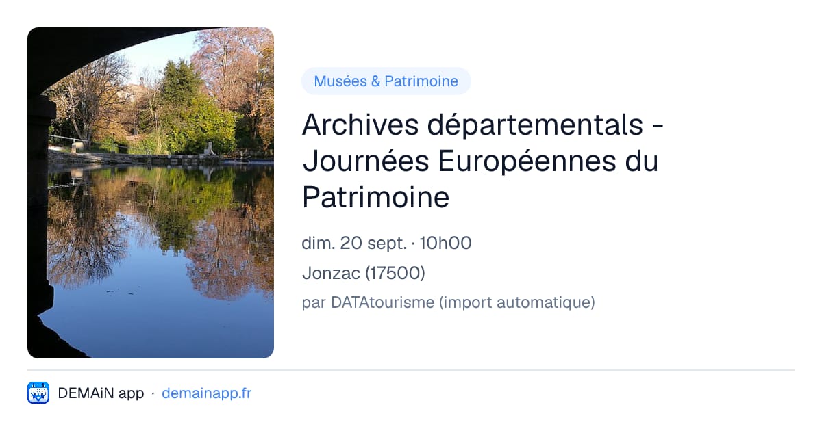 Archives départementals - Journées Européennes du Patrimoine — Jonzac
