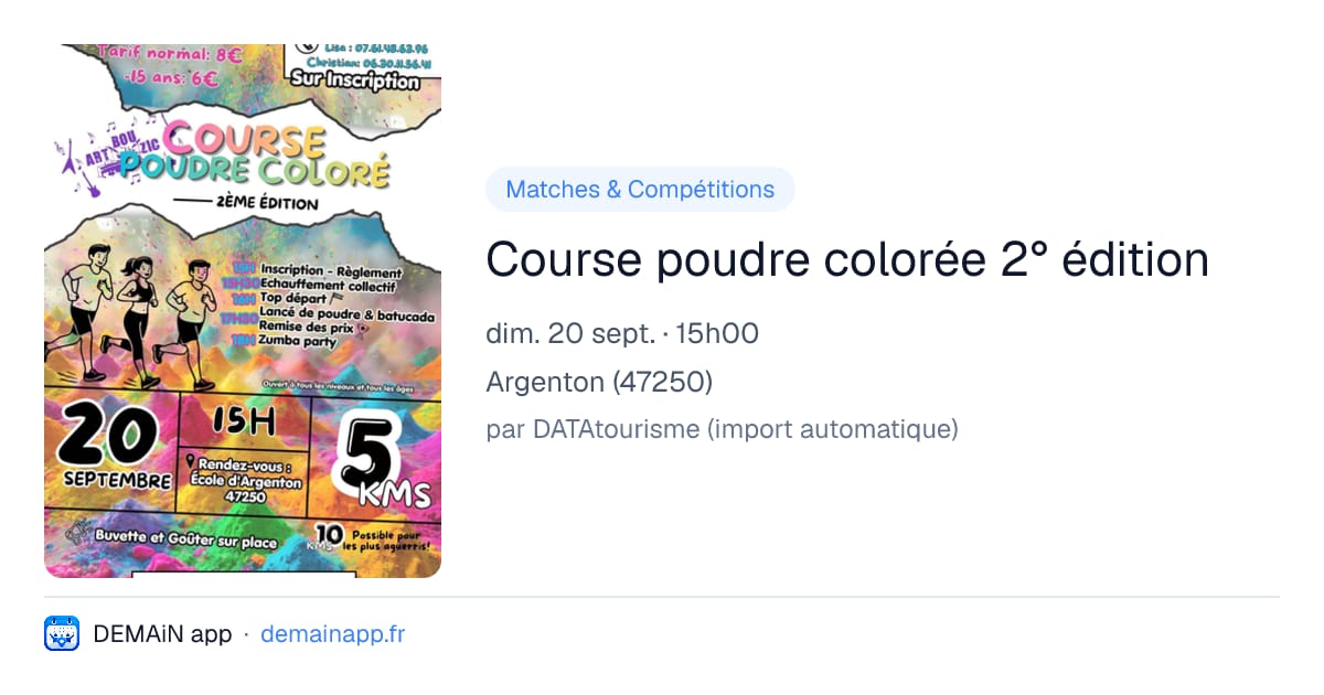 Course poudre colorée 2° édition — Argenton