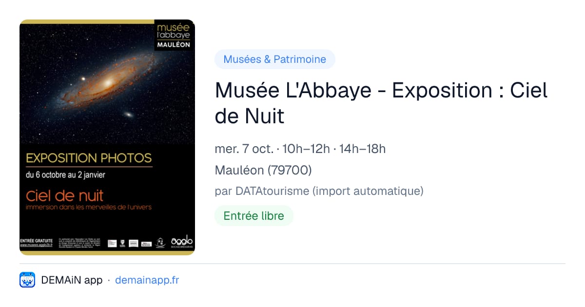 Musée L'Abbaye - Exposition : Ciel de Nuit — Mauléon