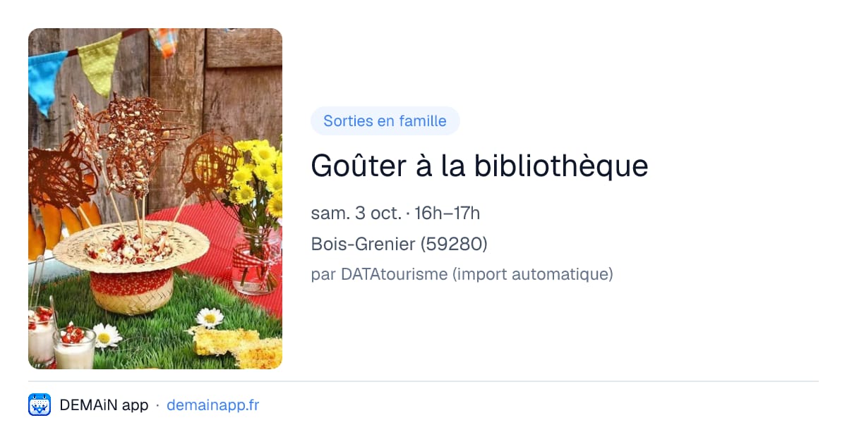 Goûter à la bibliothèque — Bois-Grenier
